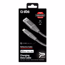 SBS TECABLEUNRELIG2GK cavo Lightning 2 m Nero, Grigio