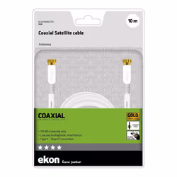 Ekon ECSAT100METFFG cavo coassiale 10 m Tipo F Bianco - Vista aggiuntiva 4