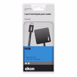 Ekon ECITDISPPORTHUB hub di interfaccia DisplayPort Nero - Vista aggiuntiva 4