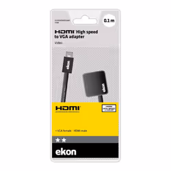 Ekon ECVADHDMIVGAMF cavo e adattatore video 0,1 m HDMI tipo A (Standard) VGA (D-Sub) Nero - Vista aggiuntiva 4