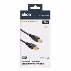 Ekon ECITUSB50ABMMG cavo USB USB 2.0 5 m USB A USB B Nero - Vista aggiuntiva 4
