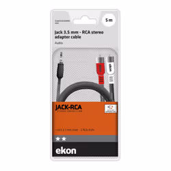Ekon ECAJACK2RCA50MMK cavo audio 5 m 3.5mm 2 x RCA Nero - Vista aggiuntiva 4