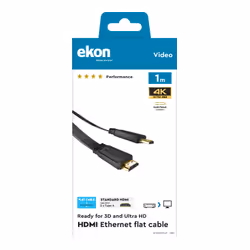 Ekon ECVHDMI10FLAT cavo HDMI 1 m HDMI tipo A (Standard) Nero - Vista aggiuntiva 4