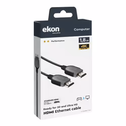 Ekon ECITHDMI18MMK cavo HDMI 1,8 m HDMI tipo A (Standard) Nero - Vista aggiuntiva 4