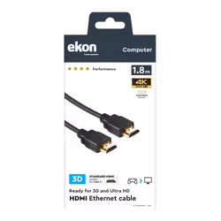 Ekon ECITHDMI18METG cavo HDMI 1,8 m HDMI tipo A (Standard) Nero