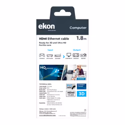 Ekon ECITHDMI18METG cavo HDMI 1,8 m HDMI tipo A (Standard) Nero - Vista aggiuntiva 4