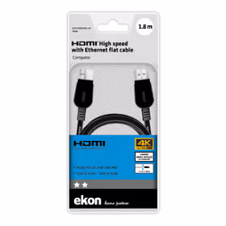 Ekon ECITHDMI18FLAT cavo HDMI 1,8 m HDMI tipo A (Standard) Nero - Vista aggiuntiva 4