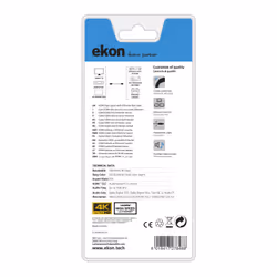 Ekon ECITHDMI18FLAT cavo HDMI 1,8 m HDMI tipo A (Standard) Nero - Vista aggiuntiva 5