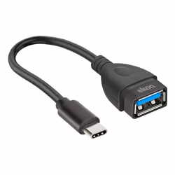Ekon ECITUSBTYCFM01W, USB tipo-C, USB 3.2 Gen 1 (3.1 Gen 1), Maschio/femmina, Nero, 1 pz, 40 mm