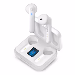 SBS Twin Hop - Auricolari True Wireless Stereo con custodia e display LCD, Wireless, 20 - 20000 Hz, Cuffie, Bianco
