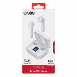 SBS Twin Hop - Auricolari True Wireless Stereo con custodia e display LCD