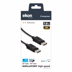 Ekon ECITDPORT18MMK cavo e adattatore video 1,8 m DisplayPort Nero - Vista aggiuntiva 4