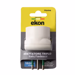 Ekon ECELADA2IT1DE16 adattatore per presa di corrente Tipo L (IT) Tipo L (IT) + Tipo F Bianco - Vista aggiuntiva 2