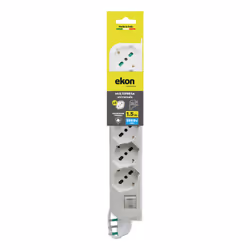 Ekon ECELSTR6BIDESWIT16 prolunghe e multiple 1,5 m 6 presa(e) AC Interno Bianco - Vista aggiuntiva 2