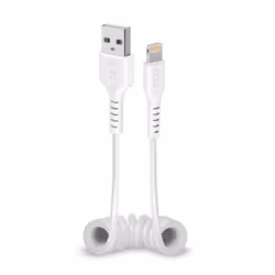 SBS TECABLEUSBIP589SW, Lightning, USB A, Maschio, Maschio, Bianco, Dritto