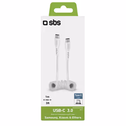 SBS TECABLETYPCCS1W cavo USB USB 3.2 Gen 1 (3.1 Gen 1) 1 m USB C Bianco