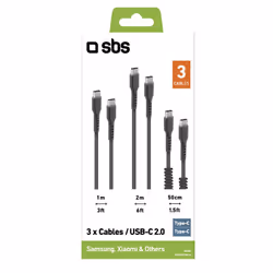 SBS TEKITCC3IN1K cavo USB USB 3.2 Gen 1 (3.1 Gen 1) 2 m USB C Nero