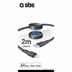 SBS TEMAGLIGDG cavo USB 2 m USB A USB C/Lightning Nero