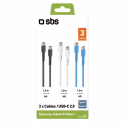 SBS TEKITCC3X1WBK cavo USB USB 2.0 1,2 m USB C Nero, Blu, Bianco