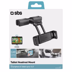 SBS Supporto da poggiatesta estendibile per smartphone e tablet fino a 12.3”