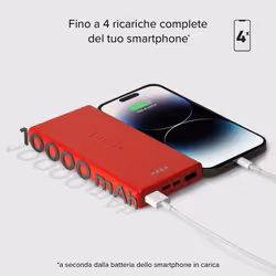 SBS TTBB10000FASTR batteria portatile Polimeri di litio (LiPo) 10000 mAh Rosso - Vista aggiuntiva 7