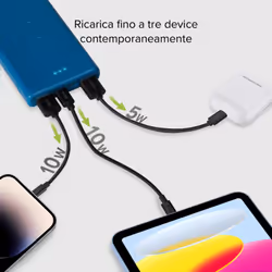 SBS TTBB10000FASTA batteria portatile Polimeri di litio (LiPo) 10000 mAh Ciano - Vista aggiuntiva 5