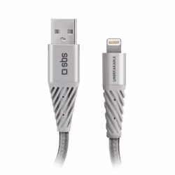 SBS TECABLEUNRELIGK, 1,5 m, Lightning, USB A, Maschio, Maschio, Argento