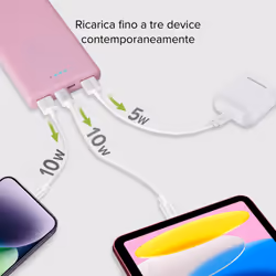 SBS TTBB10000FASTP batteria portatile Polimeri di litio (LiPo) 10000 mAh Rosa - Vista aggiuntiva 6