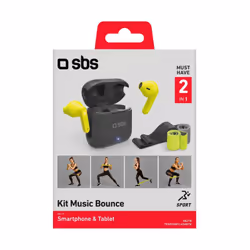 SBS TEMUSBOUNBTK cuffia e auricolare Cuffie True Wireless Stereo (TWS) In-ear Sport Nero, Giallo - Vista aggiuntiva 2