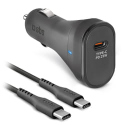 SBS TECRKITTCPD25W Caricabatterie per dispositivi mobili Universale Nero Accendisigari Auto