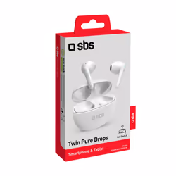 SBS Twin Pure Drops Auricolare True Wireless Stereo (TWS) In-ear Musica e Chiamate Bluetooth Bianco - Vista aggiuntiva 4