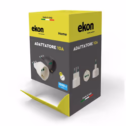 Ekon ECELXADAPTSCHU10K adattatore per presa di corrente Tipo L (IT) Tipo L (IT) + Tipo F Nero - Vista aggiuntiva 2
