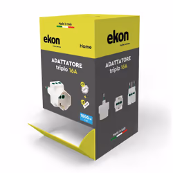 Ekon ECELX3OUTSCHU16W adattatore per presa di corrente Tipo L (IT) Tipo L (IT) + Tipo F Bianco - Vista aggiuntiva 2
