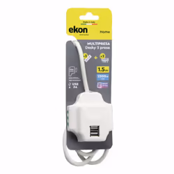 Ekon Multipresa con 3 spine italiane e 2 prese USB-A