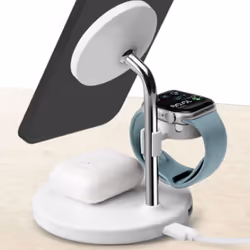SBS TEWIRMAG3IN1 Caricabatterie per dispositivi mobili Cuffie, Smartphone, Orologio intelligente Bianco USB Carica wireless Ricarica rapida Interno