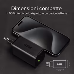 SBS TETRGANUSBCPD65W Caricabatterie per dispositivi mobili Lettore e-book, Fitness tracker, GPS, Auricolare, Telefono cellulare, Altoparlante portatile, Power bank, Smartphone, Orologio intelligente, Tablet Nero AC Ricarica rapida Interno - Vista aggiuntiva 5