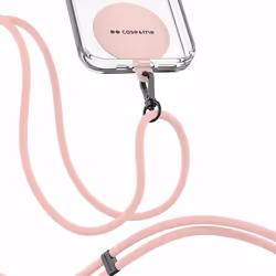 Case & Me Simply Lace - Laccio universale per smartphone con placchetta, Laccio da collo, Rosa, Poliuretano termoplastico (TP ...