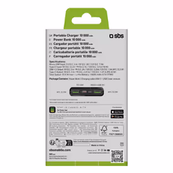SBS TTBB10000FASTPD2 batteria portatile 10000 mAh Nero - Vista aggiuntiva 4