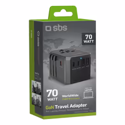 SBS TEADAPTGAN70WUNI Caricabatterie per dispositivi mobili Universale Nero AC Ricarica rapida Interno - Vista aggiuntiva 3