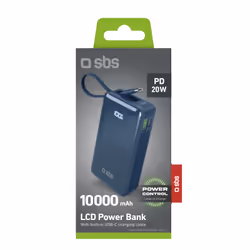 SBS TTBB10000LCDTCPD20B batteria portatile 10000 mAh Blu