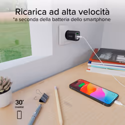 SBS TETRGANLCD1USB1C30K Caricabatterie per dispositivi mobili Universale Nero AC Ricarica rapida Interno - Vista aggiuntiva 6