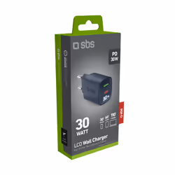 SBS TETRGANLCD1USB1C30B Caricabatterie per dispositivi mobili Universale Blu AC Ricarica rapida Interno - Vista aggiuntiva 4