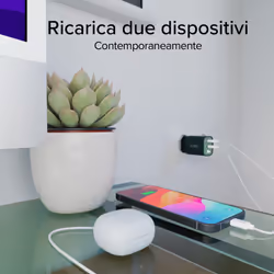 SBS TETRGANLCD1USB1C30G Caricabatterie per dispositivi mobili Universale Verde AC Ricarica rapida Interno - Vista aggiuntiva 7