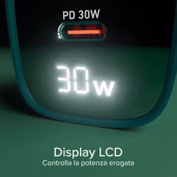 SBS TETRGANLCD1USB1C30G Caricabatterie per dispositivi mobili Universale Verde AC Ricarica rapida Interno - Vista aggiuntiva 8