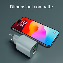 SBS TETRGANLCD1USB1C30A Caricabatterie per dispositivi mobili Universale Azzurro AC Ricarica rapida Interno - Vista aggiuntiva 4