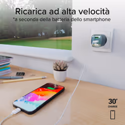 SBS TETRGANLCD1USB1C30A Caricabatterie per dispositivi mobili Universale Azzurro AC Ricarica rapida Interno - Vista aggiuntiva 5