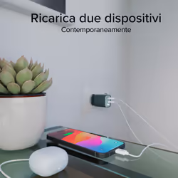 SBS TETRGANLCD1USB1C30A Caricabatterie per dispositivi mobili Universale Azzurro AC Ricarica rapida Interno - Vista aggiuntiva 6