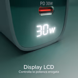 SBS TETRGANLCD1USB1C30A Caricabatterie per dispositivi mobili Universale Azzurro AC Ricarica rapida Interno - Vista aggiuntiva 7