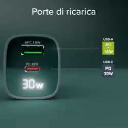SBS TETRGANLCD1USB1C30A Caricabatterie per dispositivi mobili Universale Azzurro AC Ricarica rapida Interno - Vista aggiuntiva 8