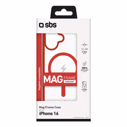 SBS TEMAGCOLIP1661R custodia per cellulare 15,5 cm (6.1") Cover Rosso, Trasparente